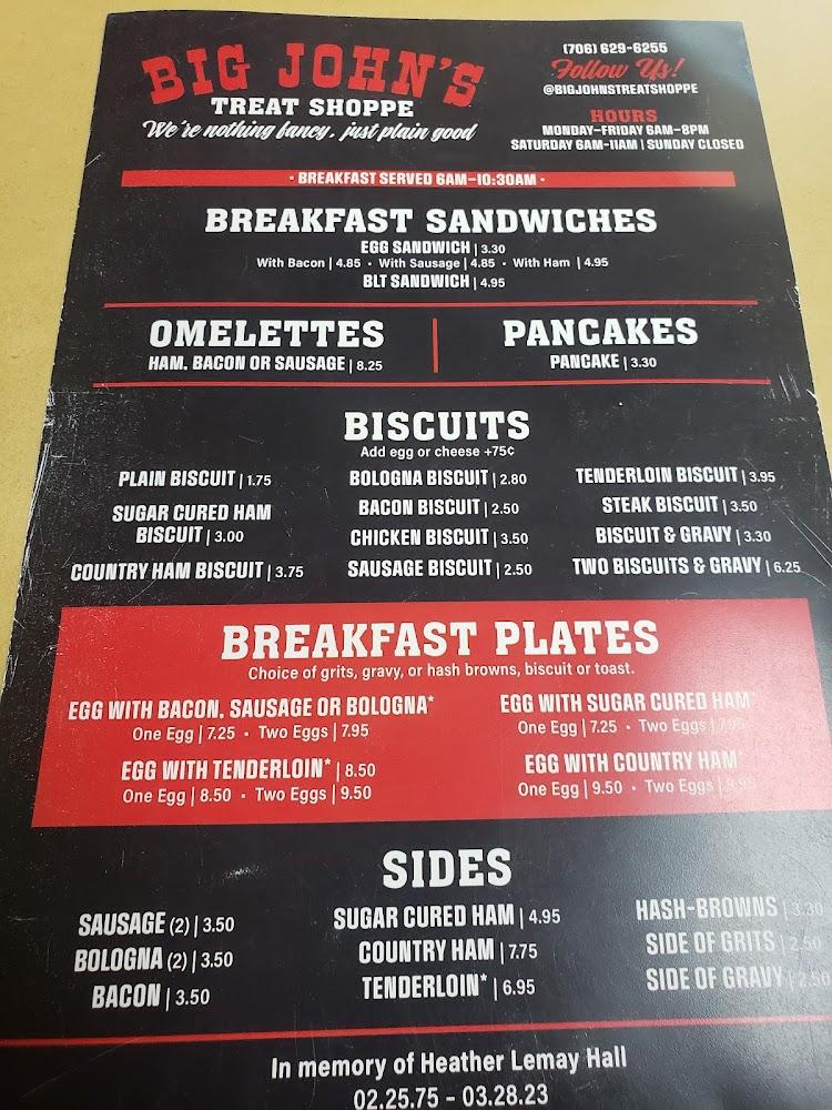 Big John's Treat Shoppe Menu image 3